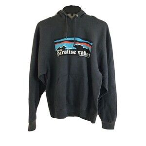 Jerzees NuBlend Camp Paradise Valley Hoodie Sweatshirt Medium Gray Pullover M